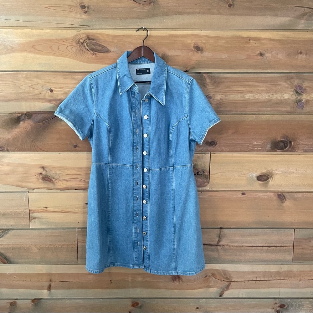 Blue Denim Button-Up Dress